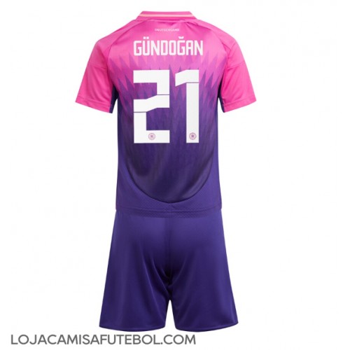 Camisa de Futebol Alemanha Ilkay Gundogan #21 Equipamento Secundário Infantil Europeu 2024 Manga Curta (+ Calças curtas)